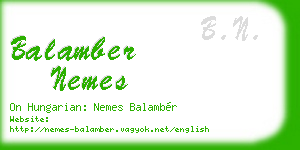 balamber nemes business card